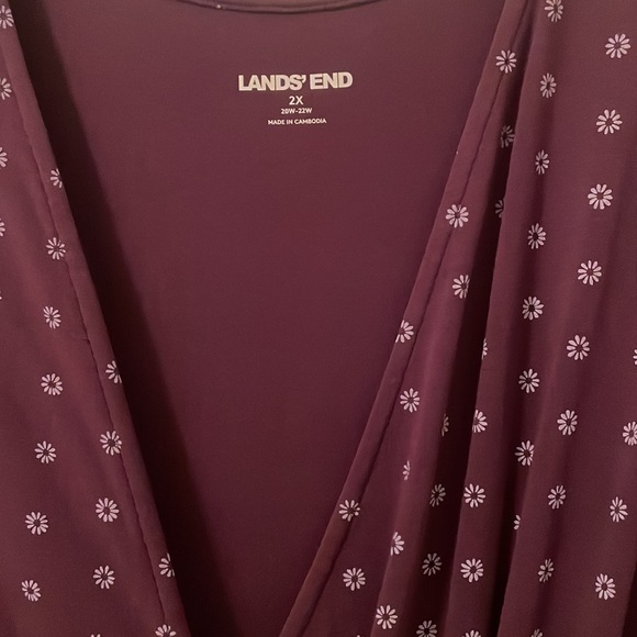 Deep purple printed wrap dress. - Picture 3 of 3